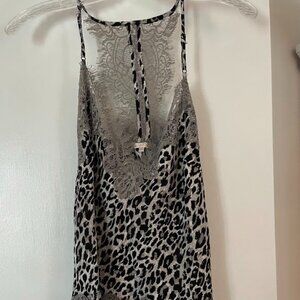 Cheetah Print Tank with Lace on Edges